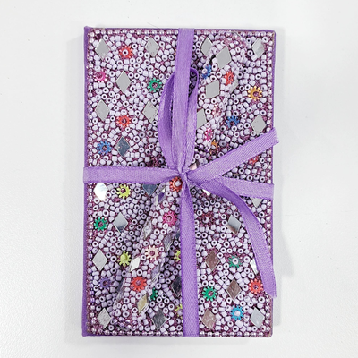 SET LIBRETA MEDIANA CON BOLIGRAFO PASTEL VIOLETA