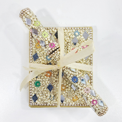 SET LIBRETA CHICA CON BOLIGRAFO COLOR PASTEL DORADO