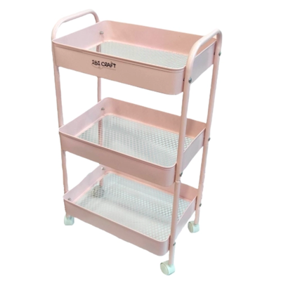 CARRO ORGANIZADOR MOVIL IBI CRAFT 43X31X78CM ROSA