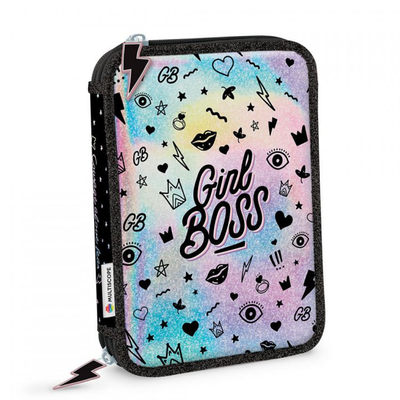 CARTUCHERA MULTISCOPE DE 2 PISOS GIRL BOSS HOLOGRAFICA