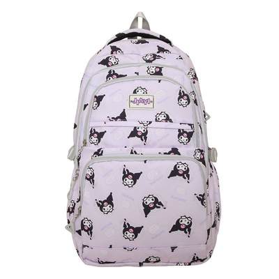 MOCHILA KUROMI CON BOLSILLOS ROSA PASTEL 18"