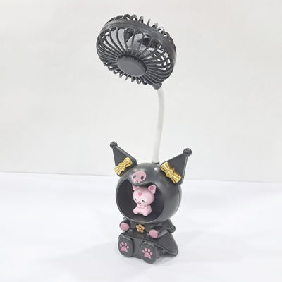 MINI VENTILADOR CON LAMPARA KUROMI NEGRO