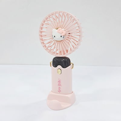 MINI VENTILADOR PORTATIL HELLO KITTY ROSA CON BASE PORTA CELULAR