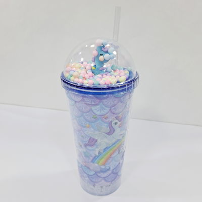 VASO UNICORNIO GEL CON CONFETI Y LUZ VIOLETA