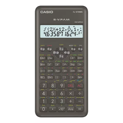 CALCULADORA CIENTIFICA CASIO 401 FUNCIONES FX-570MS COLOR NEGRO