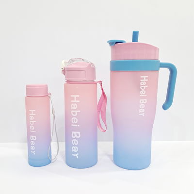 VASO HABEI BEAR 3 EN 1 1200,800,300ML ROSA Y CELESTE