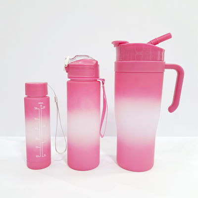 VASO HABEI BEAR 3 EN 1 1200,800,300ML ROSA Y BLANCO