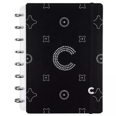 CUADERNO INTELIGENTE A5 CON 60 HOJAS RAYADAS Y 20 LISAS MONOGRAM BLACK CRYSTALS BY SWAROVSKI