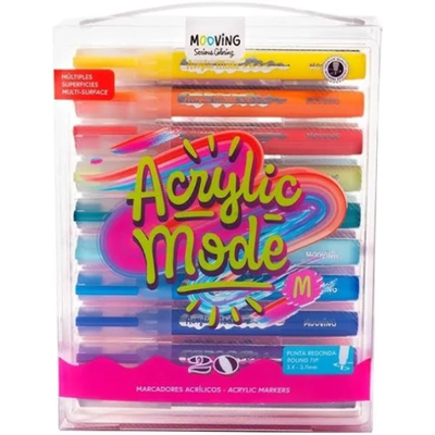 MARCADOR MOOVING ACRILICO BLISTER X10 COLORES