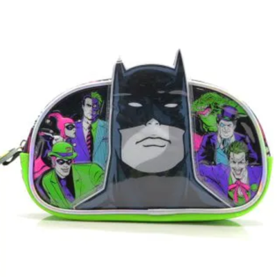 CARTUCHERA CRESKO DE 1 CIERRE 3D BATMAN VERDE