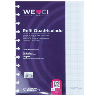 REPUESTO CUADERNO INTELIGENTE CUADRICULADO A4 90 GRS