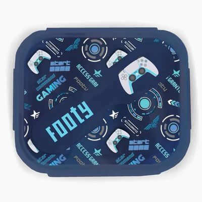 LUNCHERA PLEGABLE DE SILICONA CON TAPA RIGIDA FOOTY