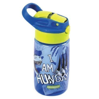 BOTELLA DE AGUA KEYROAD 450ML CON SORBETE Y PICO DINOSAURIO