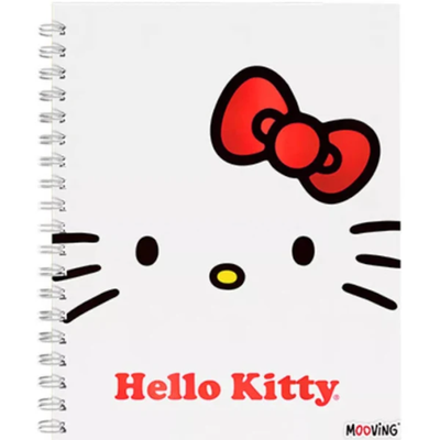 CUADERNO MOOVING RAYADO 16X21 T. DURA CON ESPIRAL HELLO KITTY