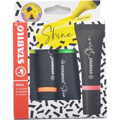 RESALTADOR STABILO SHINE X 4 ESTUCHE