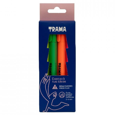 RESALTADOR TRAMA FINO FLUO BLISTER X4U