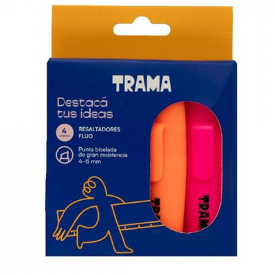 RESALTADOR TRAMA BLISTER X4 FLUO