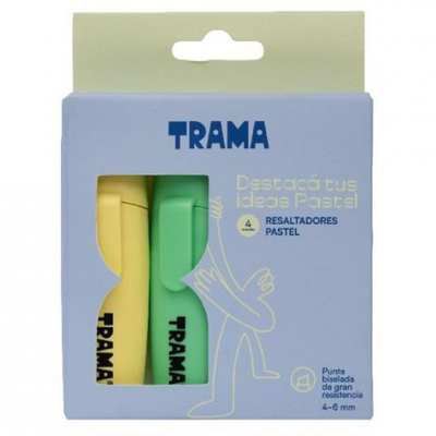 RESALTADOR TRAMA BLISTER X4 PASTEL