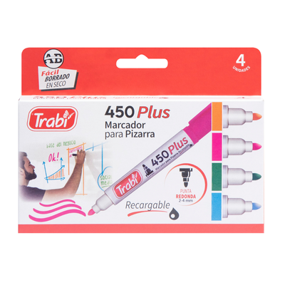 MARCADOR PARA PIZARRA 450 X4 SURTIDOS