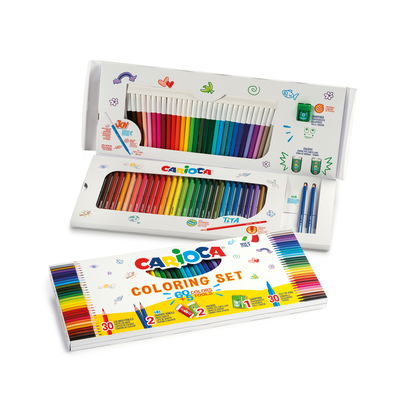 COLORING SET 30 LAPICES Y 30 MARCADORES + 5 HTAS CARIOCA