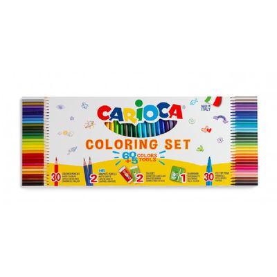 COLORING SET 30 LAPICES Y 30 MARCADORES + 5 HTAS CARIOCA