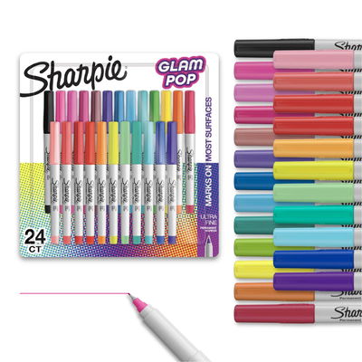 MARCADOR SHARPIE ULTRAFINO GLAM POP BLISTER X 24 COLORES