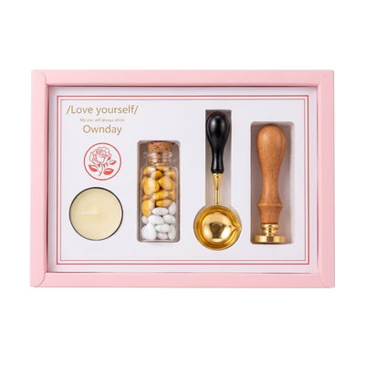 SET DE LACRE IBICRAFT CON MANGO C/CUÑO CUCHARAS Y VELAS