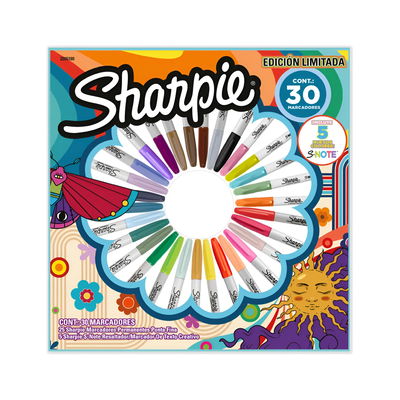 MARCADOR SHARPIE HOLYDAY RULETA X30 COLORES