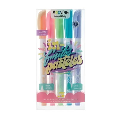 MICROFIBRAS MOOVING PASTELES X5 U