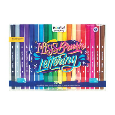 MARCADORES DOBLE PUNTA PINCEL MOOVING X20 U