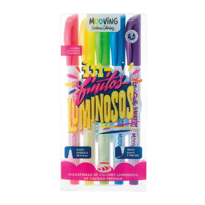 MICROFIBRAS MOOVING COLORES LUMINOSOS X5 U