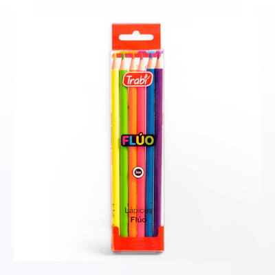 LAPICES DE COLORES TRABI FLUO X6 U