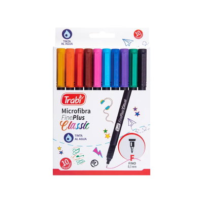 MARCADOR FINE PLUS X10 CLASSIC TRABI MICROFIBRA