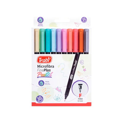 MARCADOR FINE PLUS X10 PASTEL TRABI MICROFIBRA