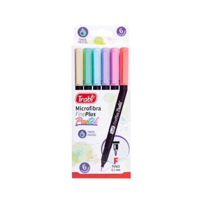 MARCADOR FINE PLUS X6 PASTEL TRABI MICROFIBRA