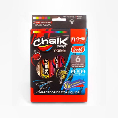 SET DE MARCADOR CHALK POP TRABI X6 U