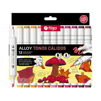 MARCADOR FILGO DOBLE PUNTA ALLOY X12 CALIDOS