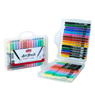 VALIJA TRABI ART BRUSH + LIBRO P/LETTERING X 30 MARCADORES