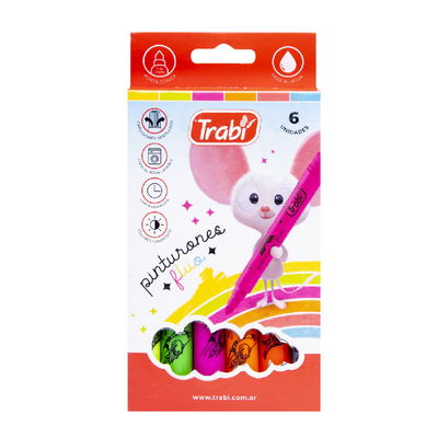 MARCADORES TRABI PINTURON FLUO X6 UNIDADES