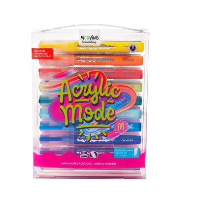 MARCADOR ACRILICO MOOVING BLISTER X20 COLORES