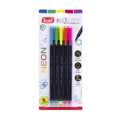 MICROFIBRA TRABI FREE LINERS NEON BLISTER X 5 COLORES