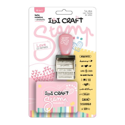 SELLO STAMP IBICRAFT LOVE (SELLO ROTATIVO + ALMOHADILLA)