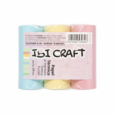 PAPEL P/IMPRESORA IBICRAFT SET PASTEL X 3 COLORES