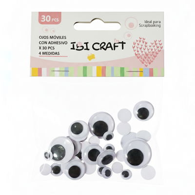 OJOS AUTOADHESIVOS IBICRAFT TAMAÑO SURTIDO 30 UNI