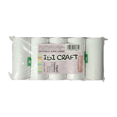 PAPEL P/IMPRESORA IBICAFT AUTOADH. X5 UNID. BLANCO