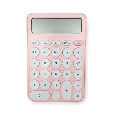CALCULADORA DE ESCRITORIO IBICRAFT 12 DIGITOS ROSA PASTEL