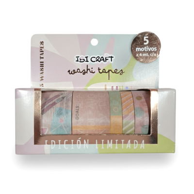 WASHI TAPE IBICRAFT 5 ROLLOS 4MTS SPIRIT