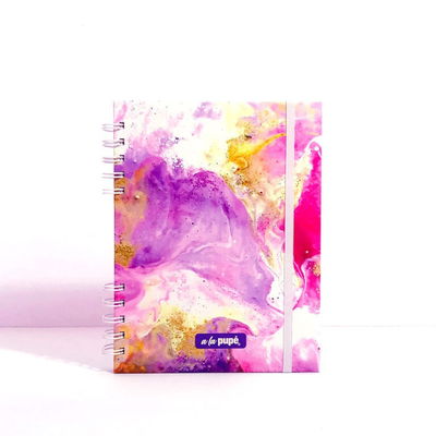CUADERNO A5 80 HS RAYADAS 90 GRS MARMOL PINK A LA PUPE