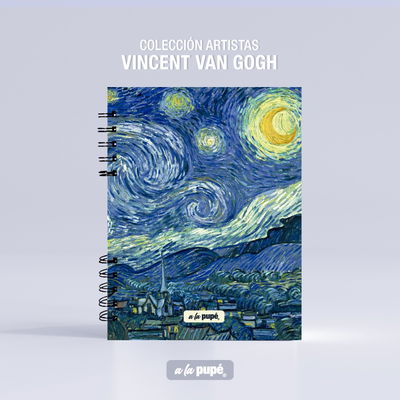 CUADERNO A5 80 HS 90 GRS RAYADAS LA NOCHE ESTRELLADA A LA PUPE
