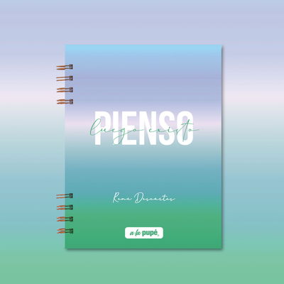 CUADERNO A5 80 HS LISOS 90 GRS PIENSO, LUEGO EXISTO A LA PUPE